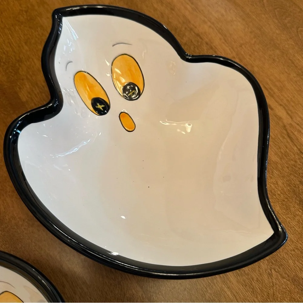 Vintage Target Halloween Ghost Ceramic Dishes – Set of 2